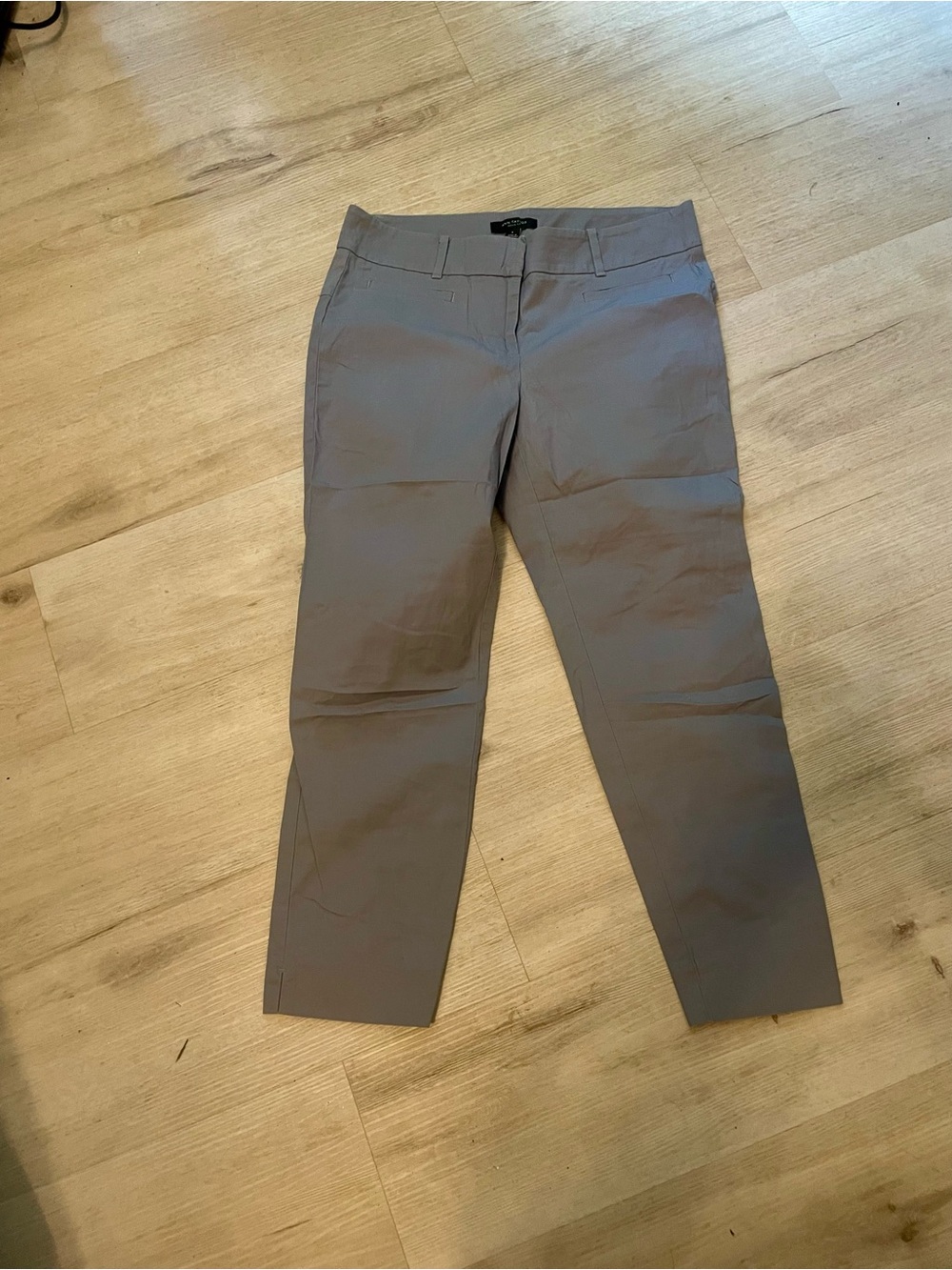 Ann Taylor Gray Cropped Straight-Leg Dress Pants